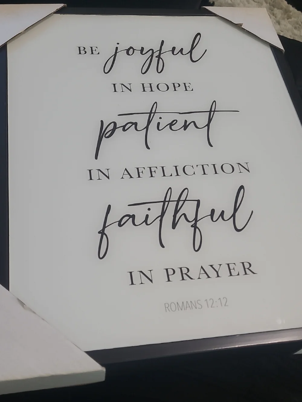 Faithful Wall Art Sign - White with Black Script -  16.75
